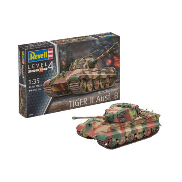 KIT PARA MONTAR REVELL TANQUE DE GUERRA HENSCHEL TURRET TIGER II AUSF. B 1/35 331 PEÇAS REV 03249